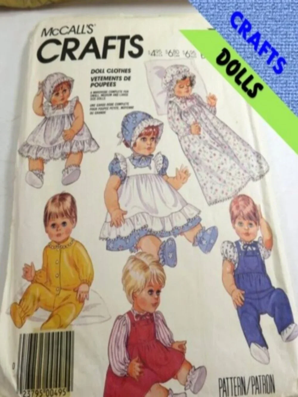 McCalls 2862 -841 DOLL CLOTHES Sewing Pattern (complete)